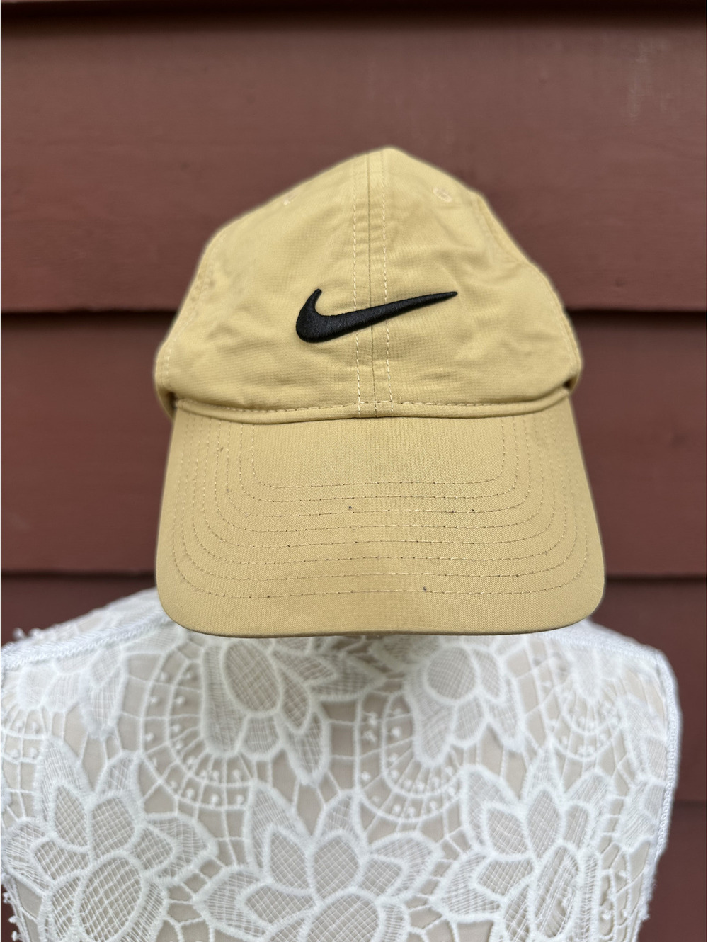 Nike Classic Tan/Butter Yellow Baseball Cap with Black Swoosh Logo